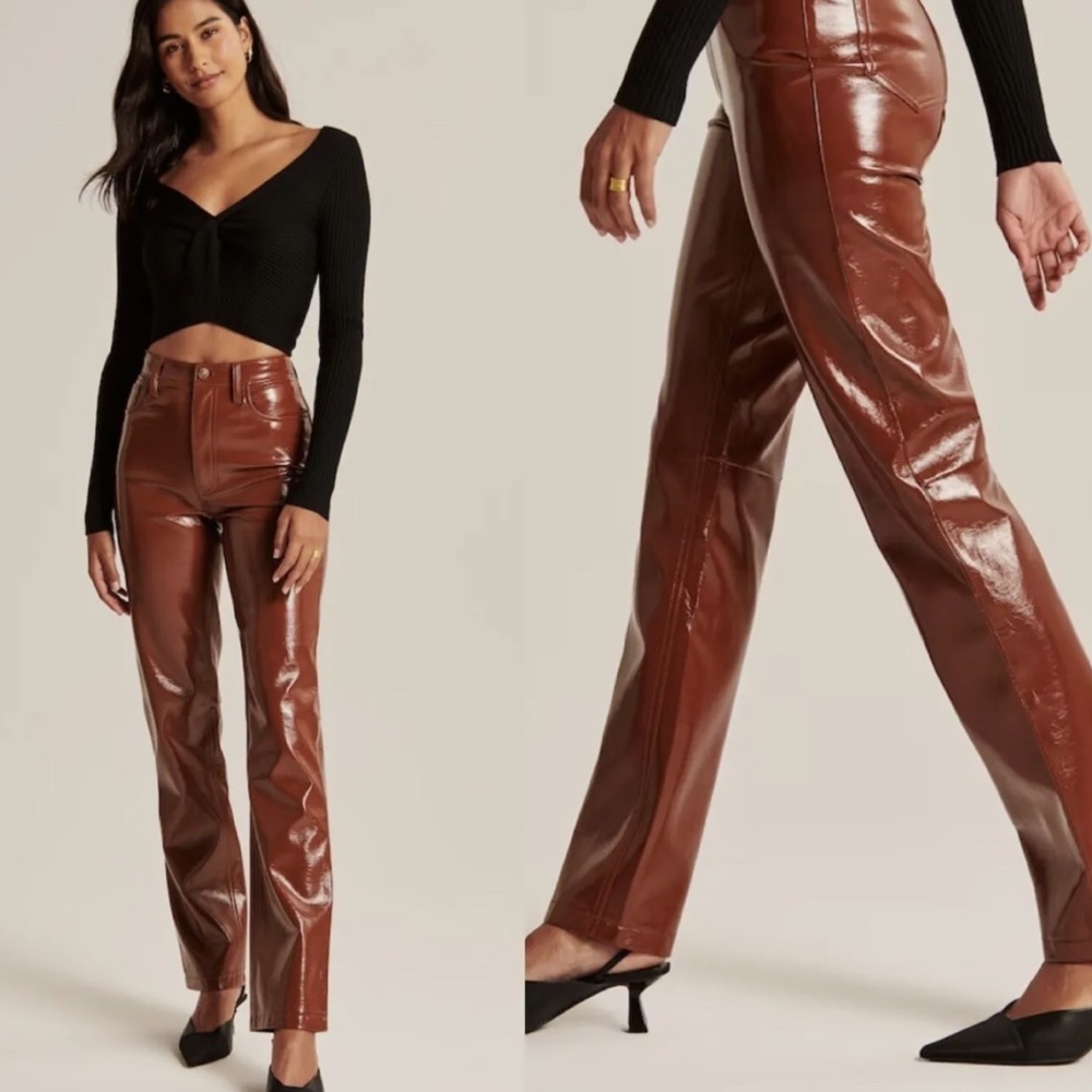 Abercrombie Patent Leather 90s Straight Pant (Brand New)
